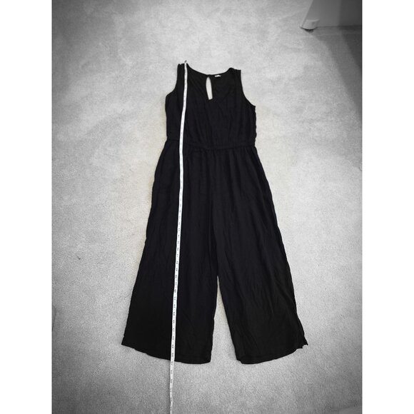 Old Navy Black Sleeveless Jumpsuit With Keyhole Back & Elastic Waist Womens L Ra - Picture 1 of 7